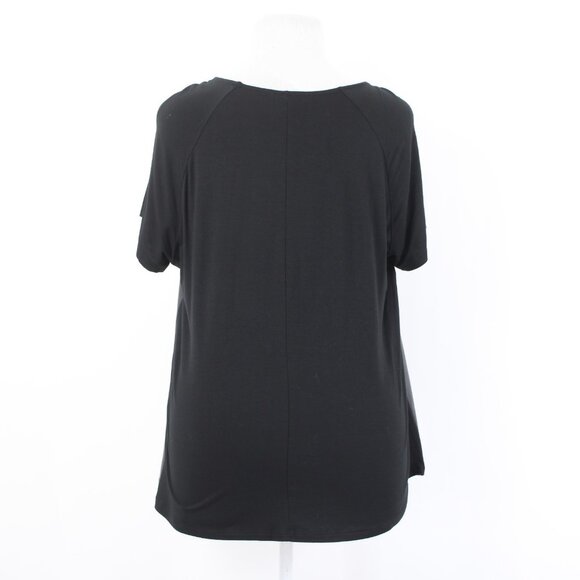 INC Top $80 Sz 2X Deep Black Faux Leather Rayon Spandex Top - Picture 6 of 12